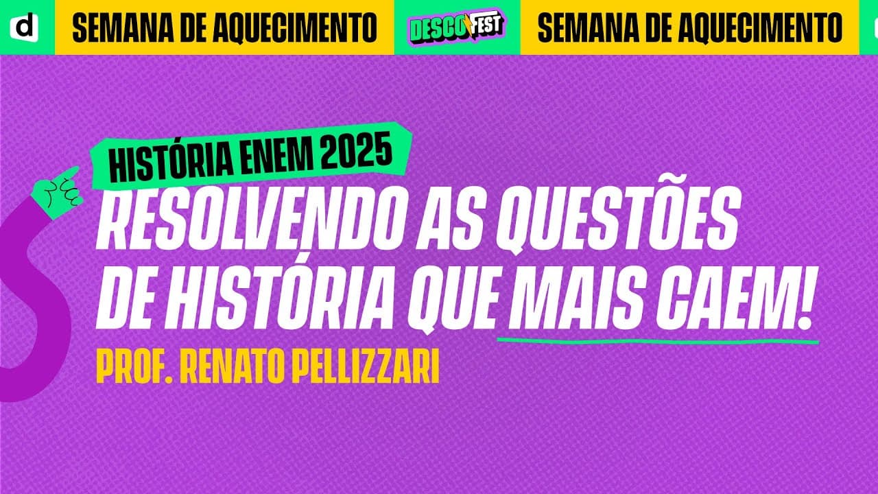 Thumbnail: HISTÓRIA ENEM 2025: Resolvendo as questões que mais caem!!!