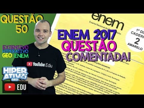Thumbnail da aula: BIOMAS - RESOLUÇÃO ENEM 2017 PROVA AMARELA QUESTÃO 50 | EXTENSIVO GEOGRAFIA ENEM | Hiperativo GEO