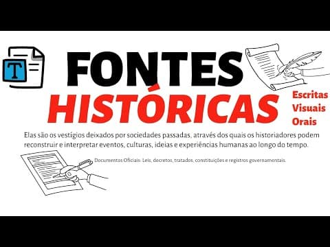 Thumbnail da aula: FONTES HISTÓRICAS - ESCRITAS, VISUAIS E ORAIS #fonteshistoricas