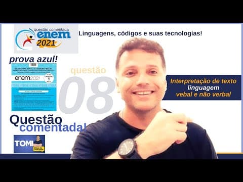 Thumbnail da aula: Questão comentada. #Enem2021: linguagem verbal e não verbal