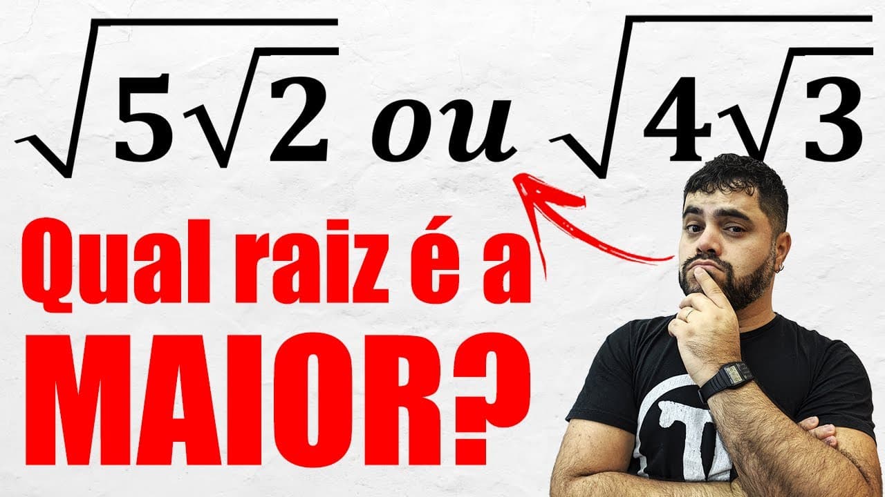 Thumbnail: 💡 QUAL RAIZ QUADRADA É MAIOR? Raiz Quadrada Dentro de Outra Raiz Quadrada 😱 Você Consegue Desbugar?
