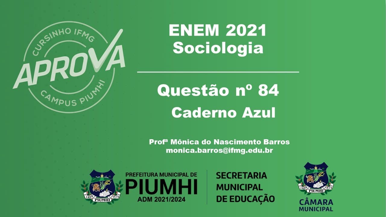 Thumbnail: Questão 84 ENEM 2021 | Sociologia