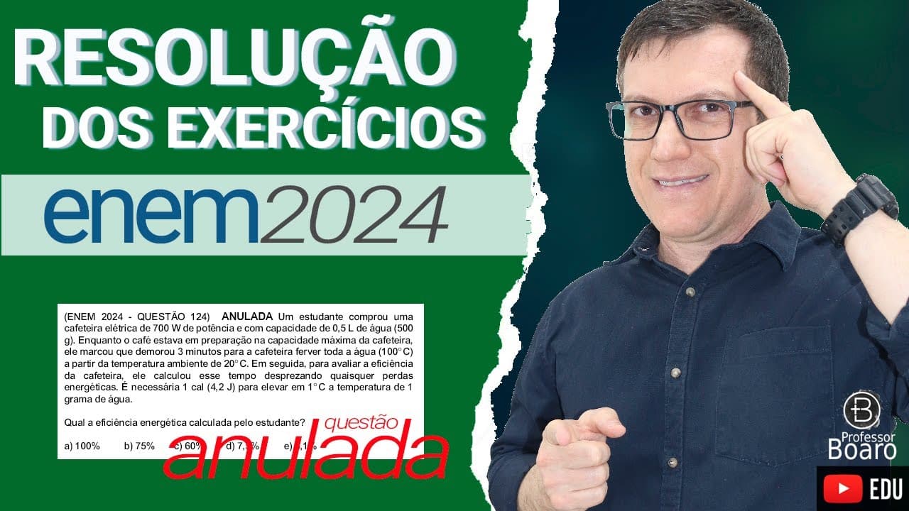 Thumbnail: ENEM 2024 RESOLUÇÃO dos EXERCÍCIOS – (QUESTÃO 124 Caderno VERDE) ANULADA Um estudante comprou uma c