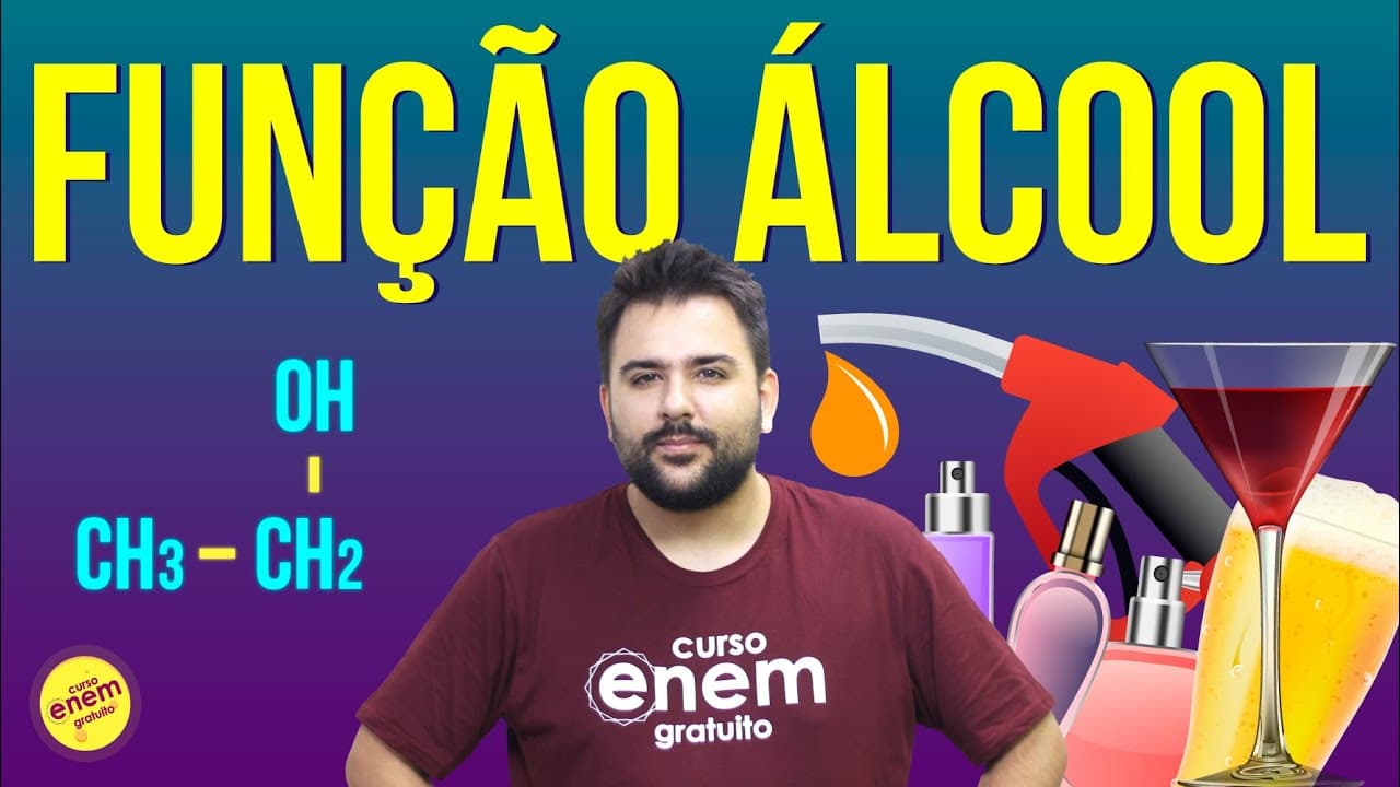 Thumbnail: FUNÇÃO ÁLCOOL: QUÍMICA ORGÂNICA | Resumo para o Enem