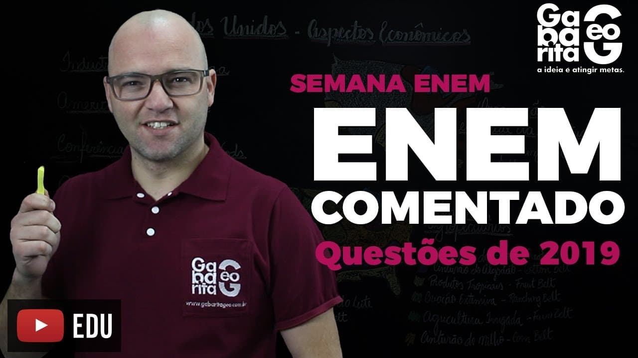 Thumbnail: GEOGRAFIA - ENEM COMENTADO 2019 - QUESTÕES 57 E 82 CAD AZUL - Regiões áridas e semiáridas do mundo