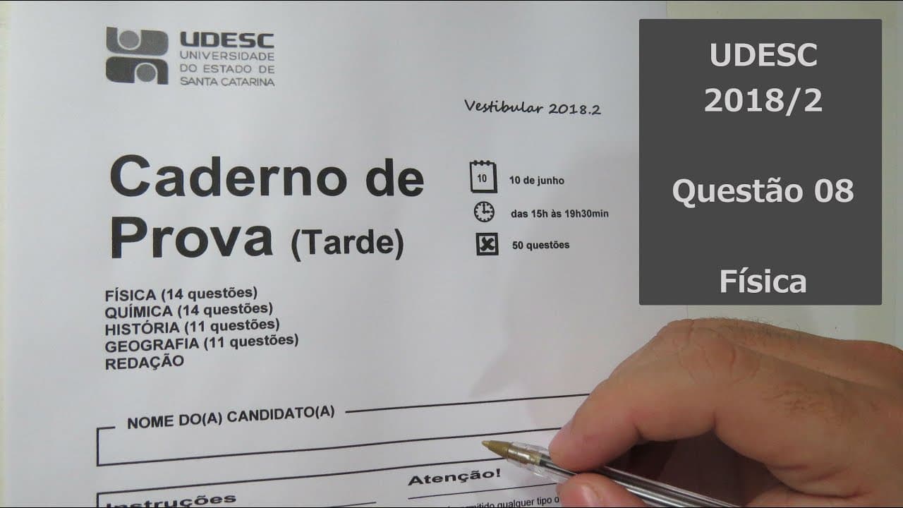 Thumbnail: Resolução Vestibular UDESC 2018/2 - Questão 08 - Física