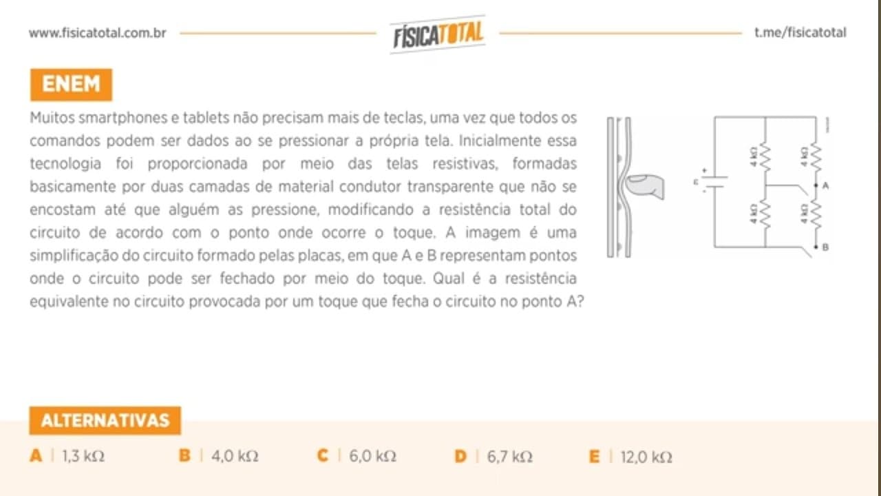 Thumbnail: Associação mista de resistores | Física em Questões 280