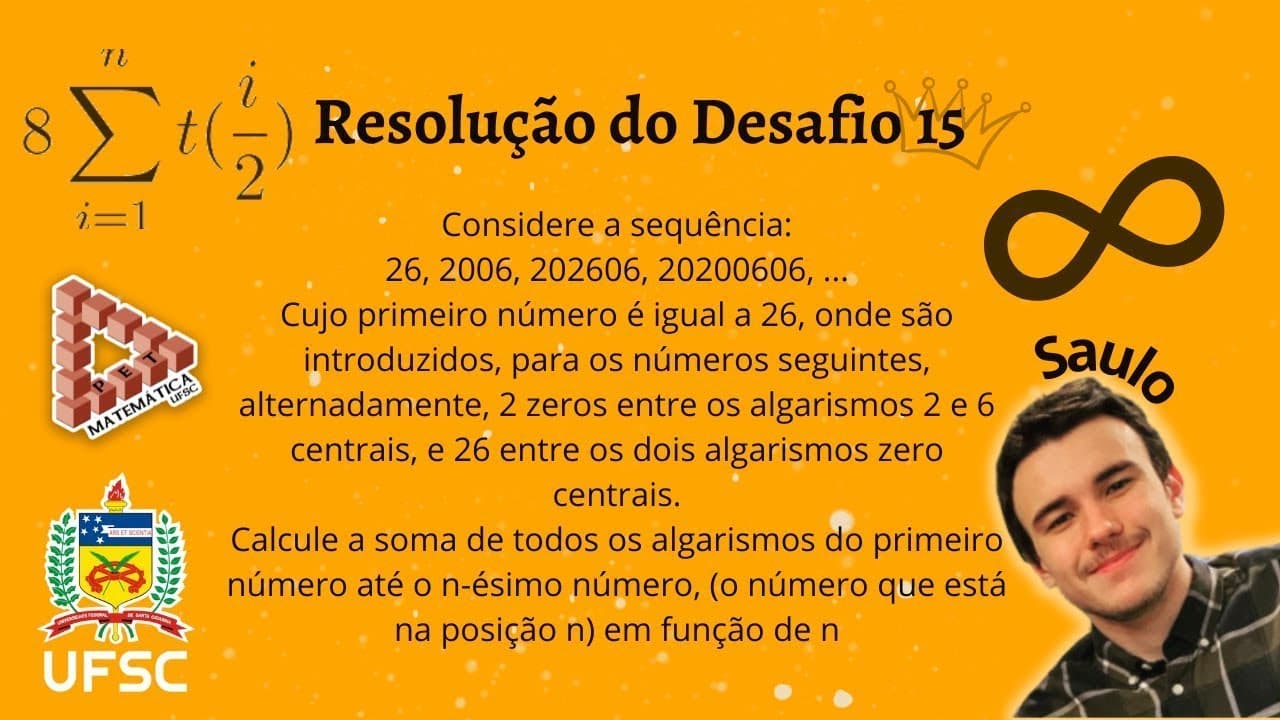 Thumbnail: Resolução do Desafio 15 | Saulo