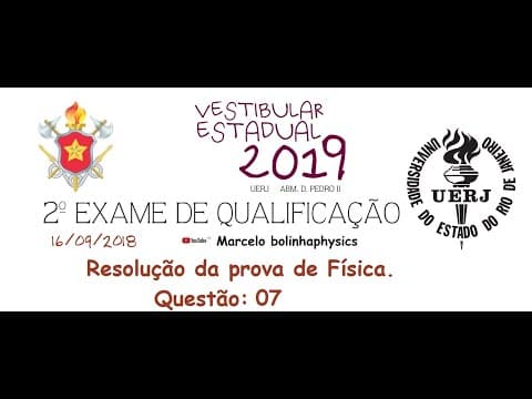 Thumbnail da aula: Resolução da prova de FÍSICA – 2° EXAME DE QUALIFICAÇÃO – UERJ 2019. Questão 07.