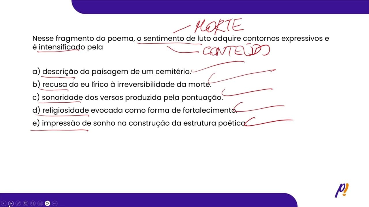 Thumbnail: ENEM 2025 | Nesse fragmento do poema, o sentimento de luto adquire contornos...