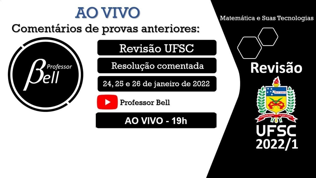 Thumbnail: REVISÃO UFSC 2022 - Matemática (Parte 3)