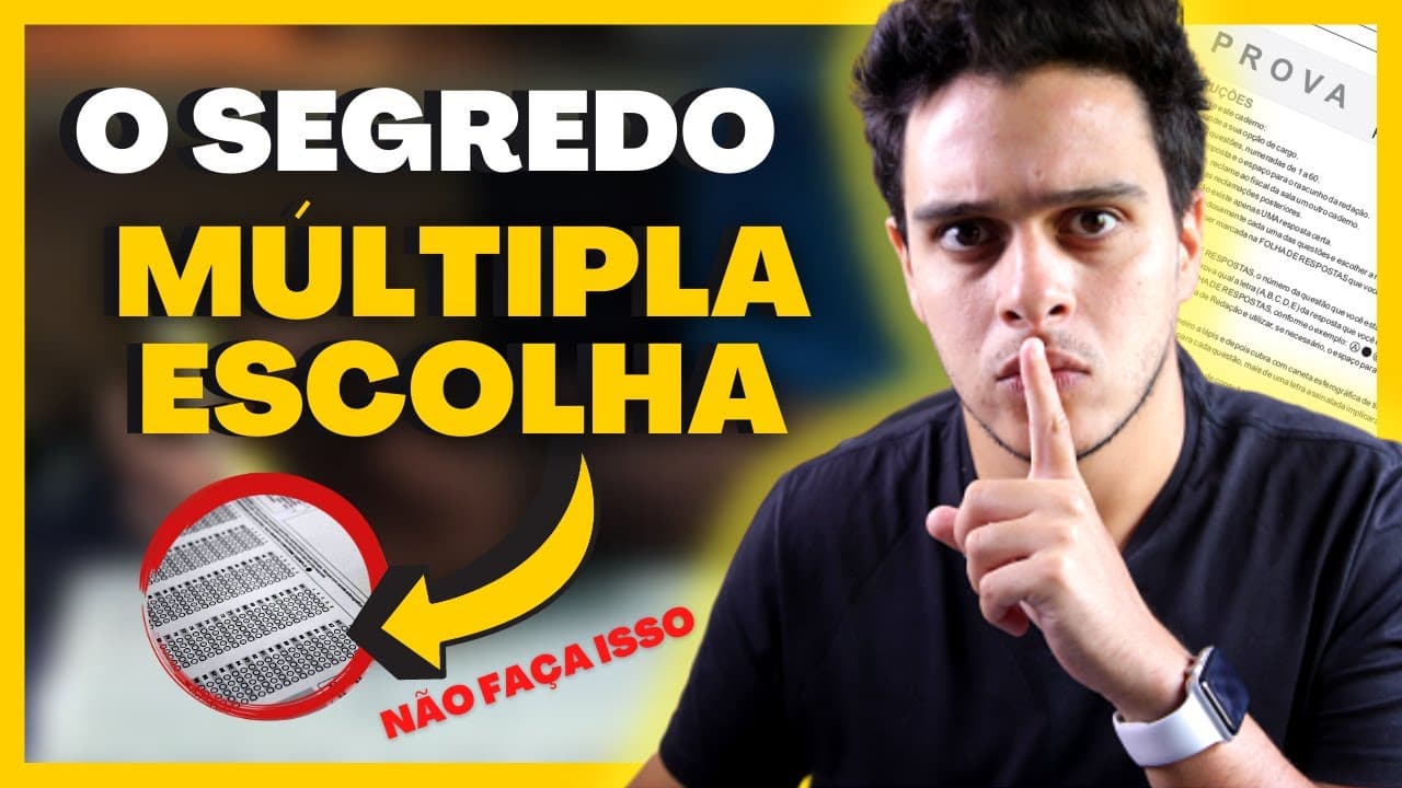 Thumbnail: ACERTEI 92 % das questões de MÚLTIPLA ESCOLHA da prova de CONCURSO PÚBLICO fazendo isso.