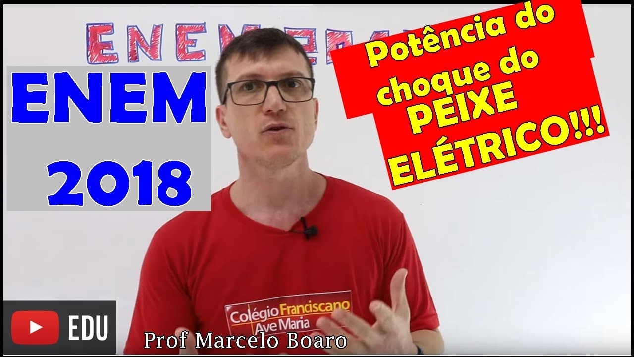 Thumbnail: Qual a potência do CHOQUE de um PEIXE ELÉTRICO (PORAQUÊ)? ENEM 2018 FÍSICA ELETRICIDADE  QUESTÃO 115
