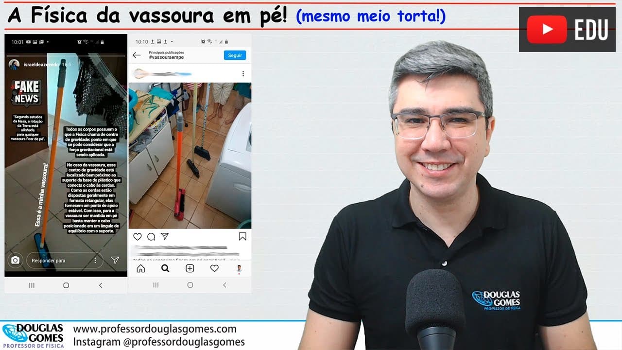 Thumbnail: Física da vassoura em pé, mesmo inclinada | Física do cotidiano