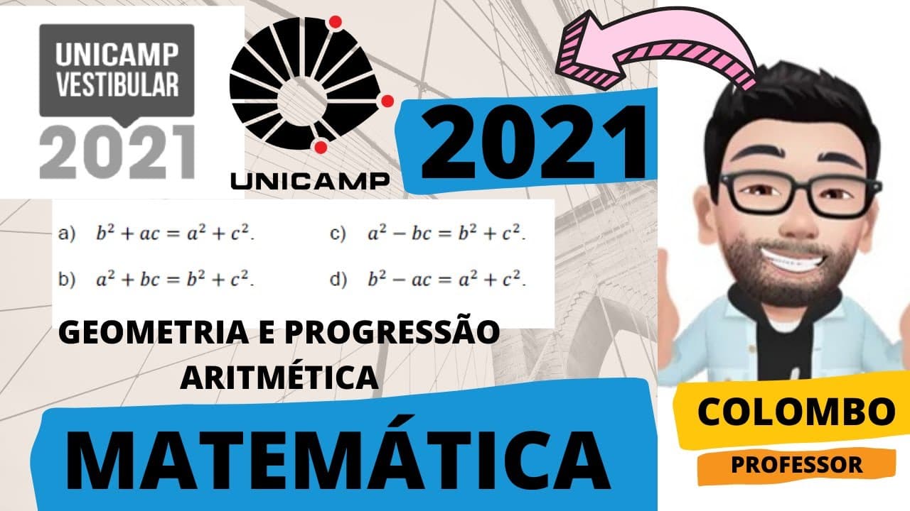 Thumbnail: Vestibular UNICAMP 2021. Resolução  Matemática - A soma dos valores de 𝑥 que resolvem a equação...