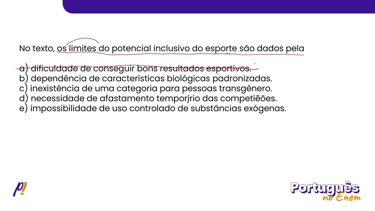Thumbnail: ENEM 2023 - INTERPRETAÇÃO E INFERÊNCIA DE TEXTOS | A neozelandesa Laurel Hubbard fez história nos...