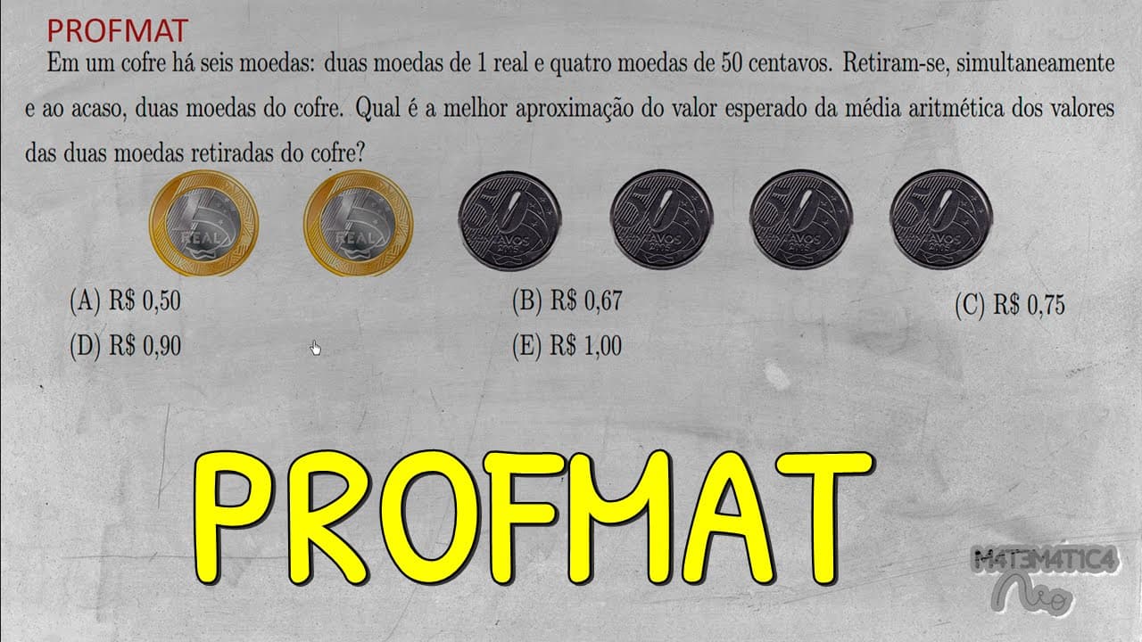 Thumbnail: PROBLEMA ENVOLVENDO PROBABILIDADE E MÉDIA ARITMÉTICA - Profmat | Matemática Rio