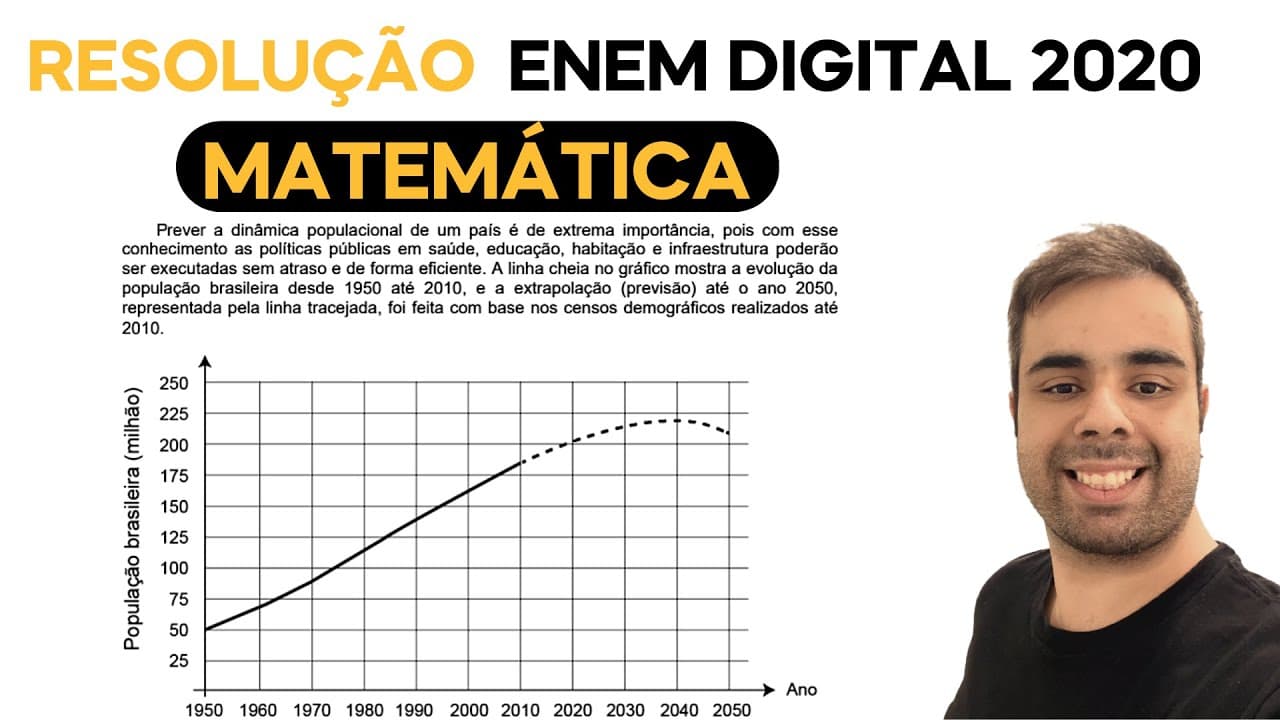 Thumbnail: ENEM DIGITAL 2020 - Prever a dinâmica populacional de um país é de extrema importância, pois com ess