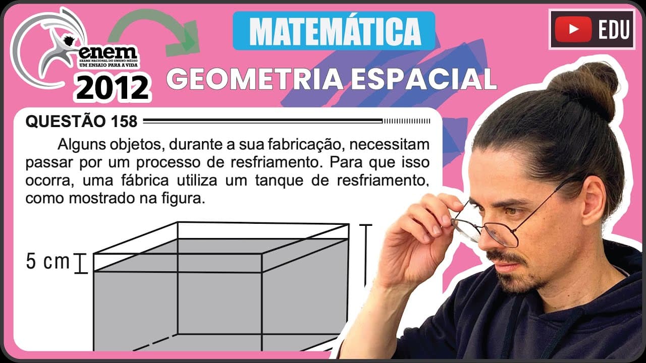 Thumbnail: [ENEM 2012] 158 📘 GEOMETRIA ESPACIAL Alguns objetos, durante a sua fabricação, necessitam passar por