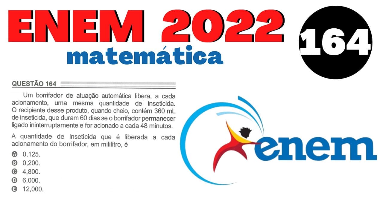 Thumbnail: ENEM 2022 | Caderno Azul | Questão 164 | Um borrifador de atuação automática libera