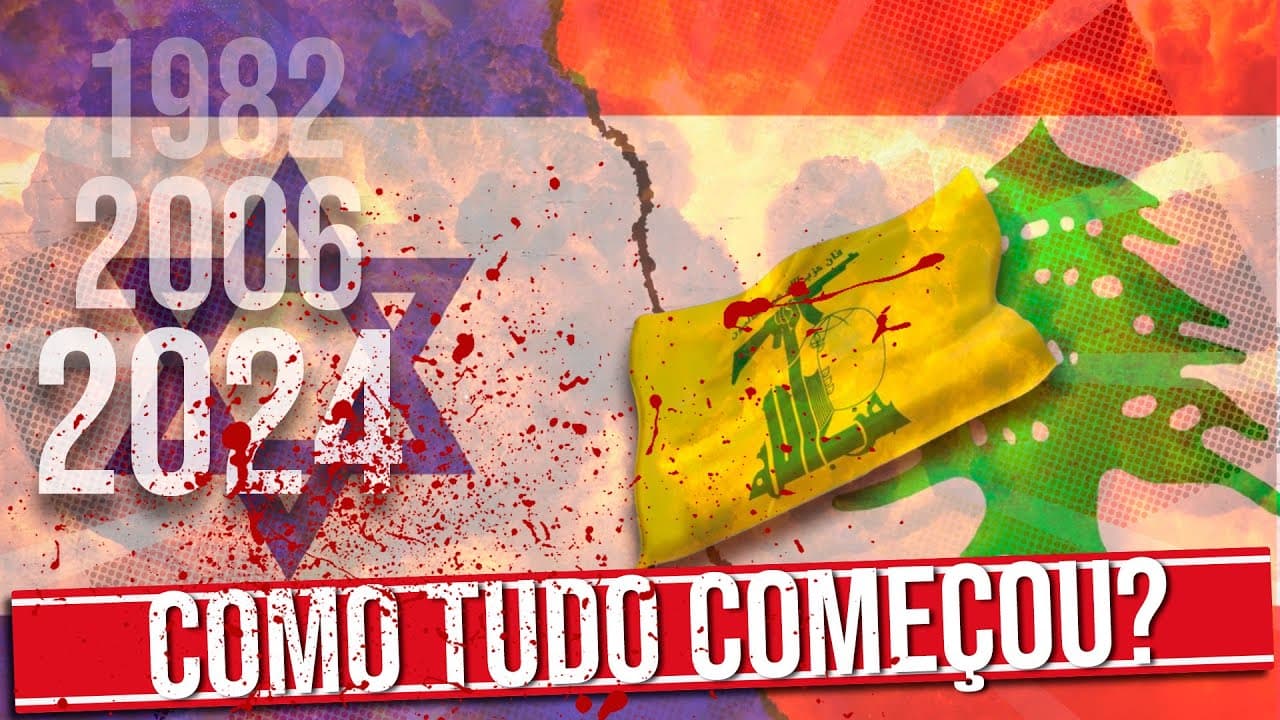 Thumbnail: ENTENDA OS MOTIVOS DA GUERRA ENTRE ISRAEL E HEZBOLLAH/LÍBANO