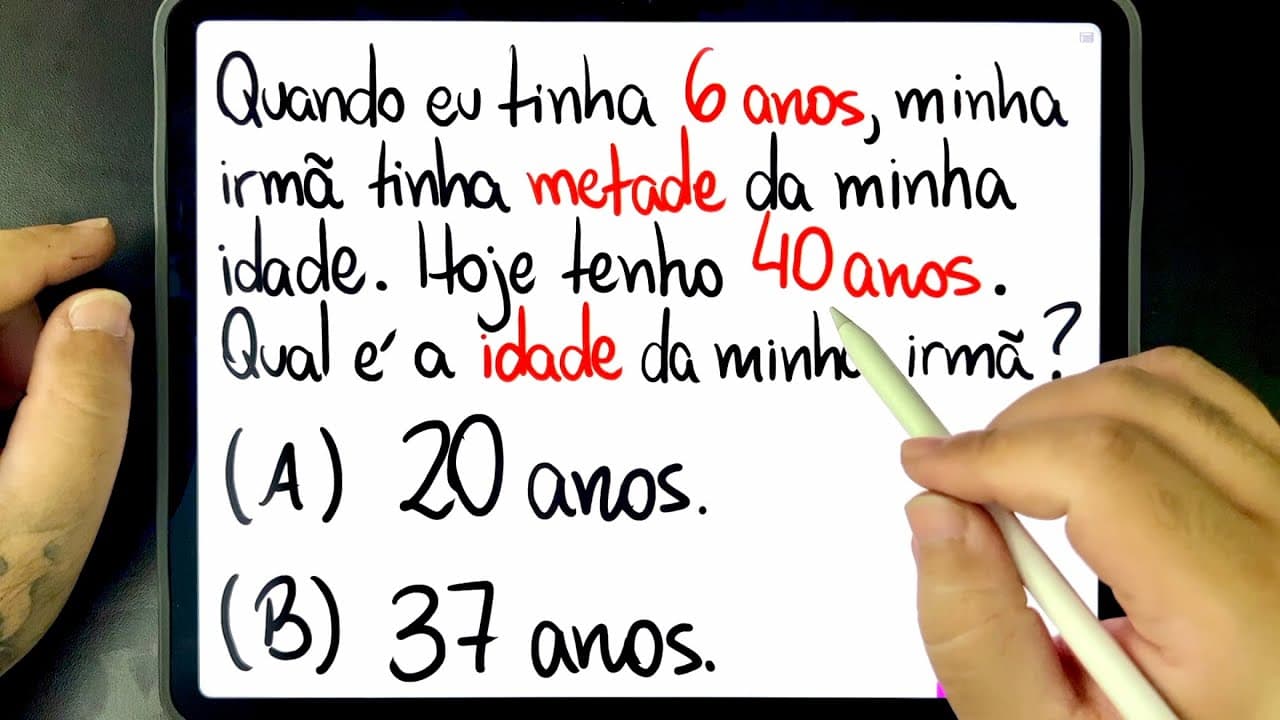Thumbnail: 🔥 67,3% das pessoas ERRAM FEIO! QUAL É A IDADE DA MINHA IRMÃ? Você consegue resolver?