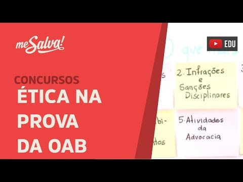 Thumbnail da aula: Me Salva! OABE03 - Ética na Prova da OAB: prova e temas que mais caem