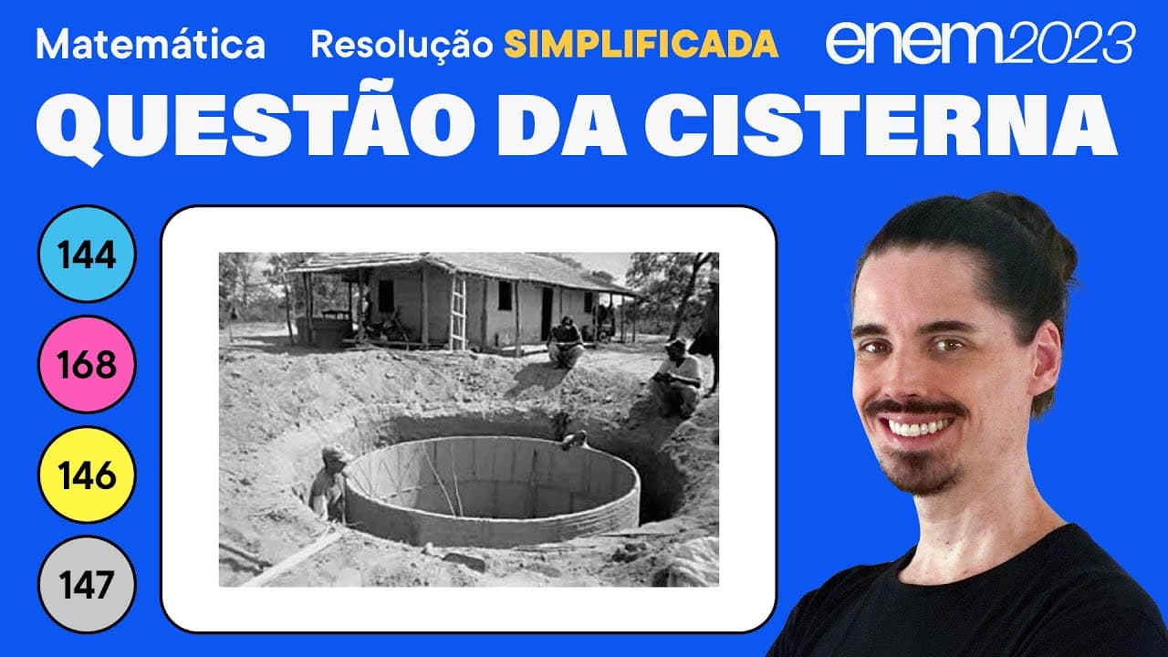 Thumbnail: 🔵 Questão da cisterna: ENEM 2023 Matemática (Simplificada) - Cilindros
