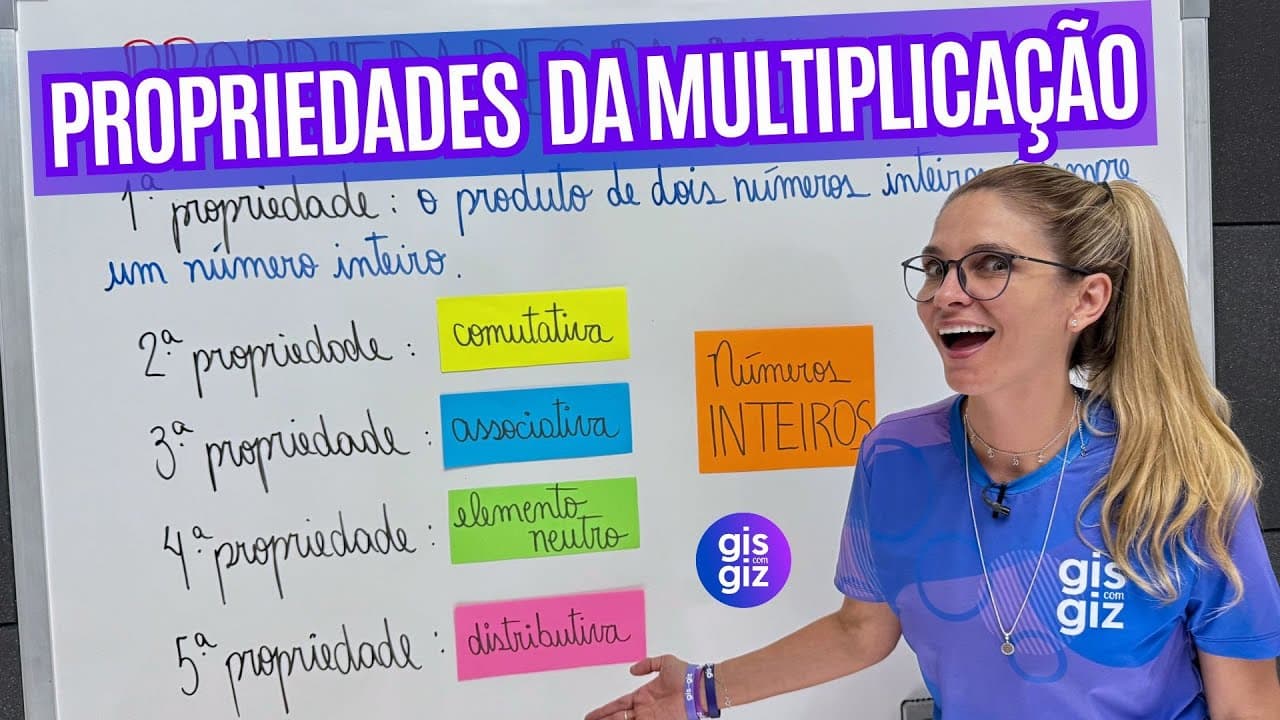 Thumbnail: PROPRIEDADES DA MULTIPLICAÇÃO - NÚMEROS INTEIROS
