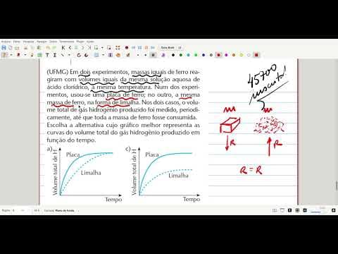 Thumbnail da aula: (UFMG) Em dois experimentos, massas iguais de ferro reagiram com volumes iguais da mesma solução...