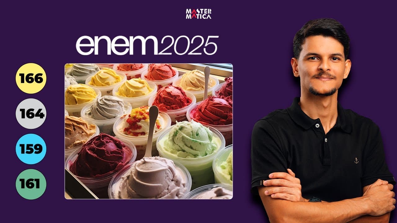 Thumbnail: ENEM 2025 | O dono de uma sorveteria armazena sorvete em potes de 20 000 cm3...