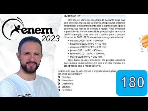 Thumbnail da aula: RESOLUÇÃO DO ENEM 2023 | MATEMÁTICA | CADERNO AZUL - Questão 180