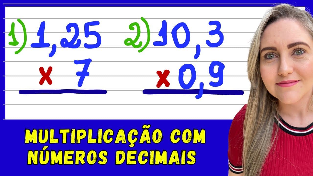 Thumbnail: MULTIPLICAÇÃO COM VÍRGULA! COMO FAZER CONTINHA DE VEZES COM NÚMEROS DECIMAIS! EXPLICAÇÃO COMPLETA!