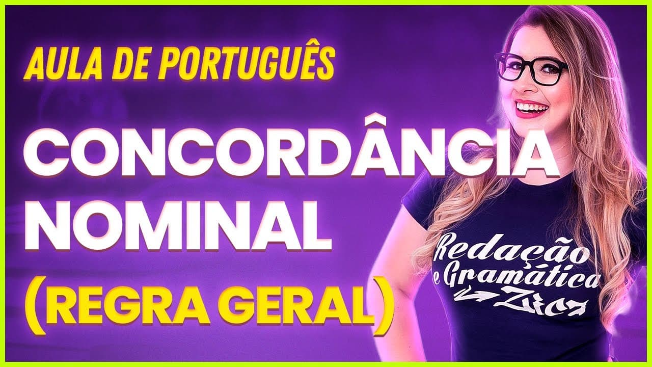 Thumbnail: CONCORDÂNCIA NOMINAL: REGRA GERAL - Professora Pamba
