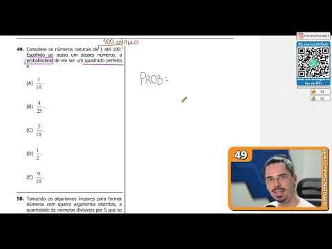 Thumbnail da aula: [UFRGS 2018] 49 - Considere os números naturais de 1 até 100. Escolhido ao acaso um desses números,