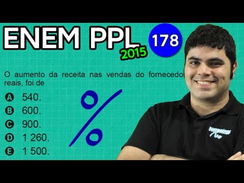 Thumbnail da aula: ENEM PPL 2015 Matematica #43 - Porcentagem e Operações com Decimais