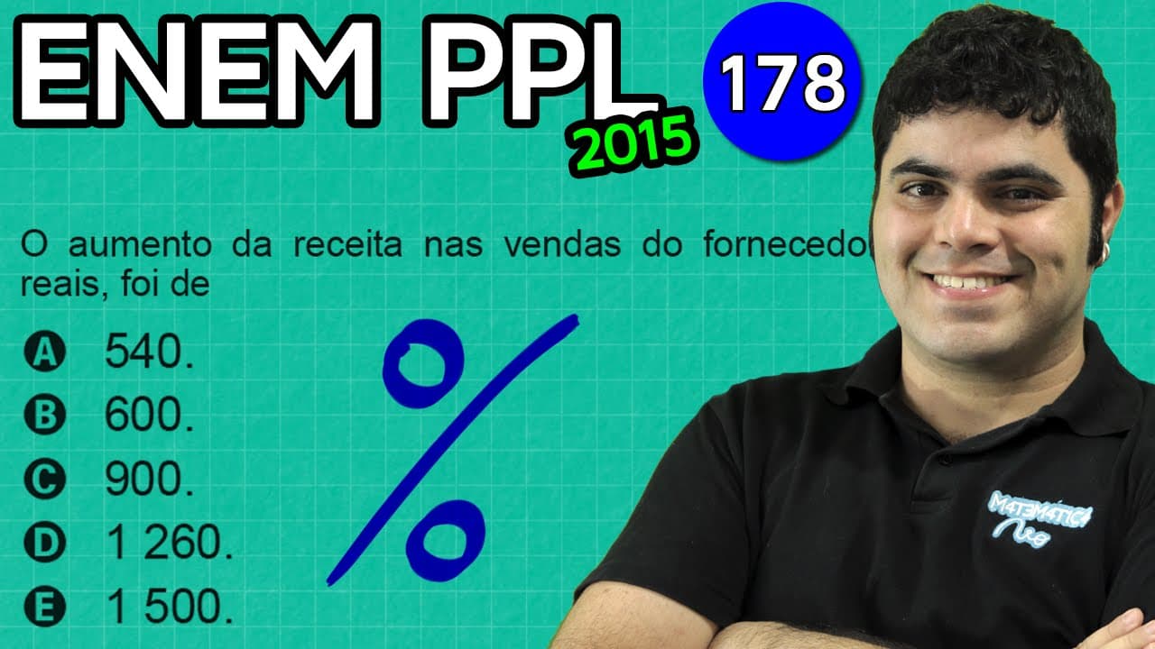 Thumbnail: ENEM PPL 2015 Matematica #43 - Porcentagem e Operações com Decimais