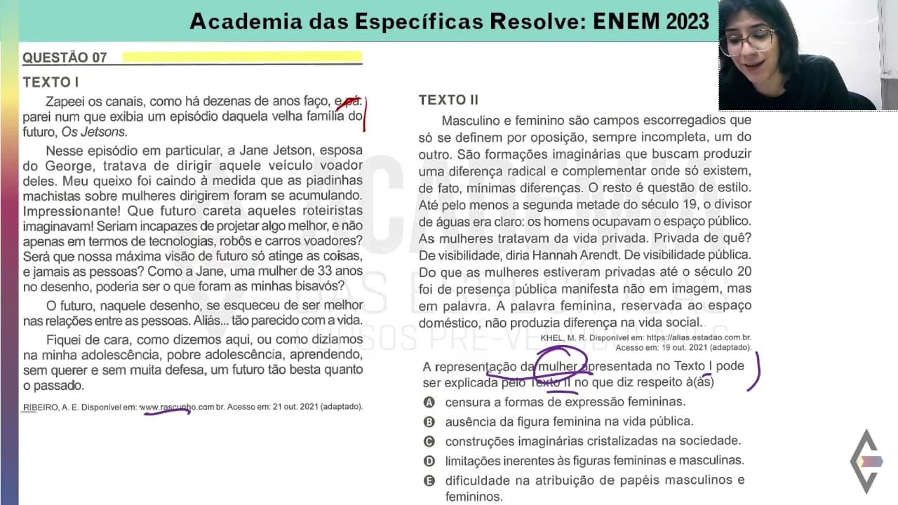 Thumbnail: Resolução ENEM 2023 - Caderno Amarelo Questão 07- Gabarito C