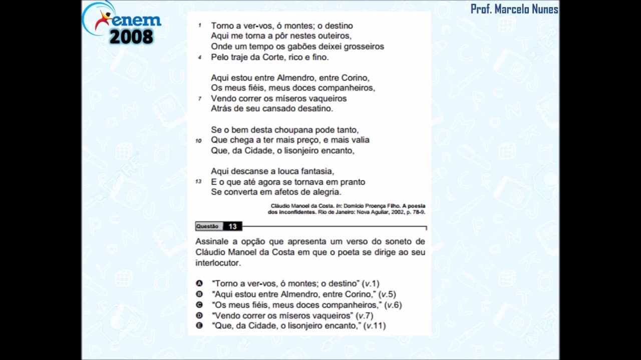 Thumbnail: Enem 2008: recursos literários.