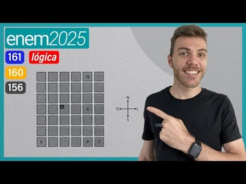 Thumbnail da aula: ENEM 2025 - Os quadrados em cinza na figura representam os quarteirões de uma parte do bairro onde