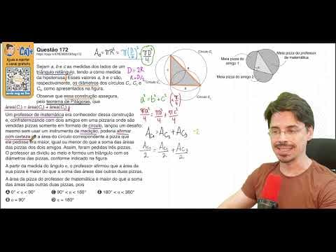 Thumbnail da aula: [ENEM 2023] 172 📘 GEOMETRIA PLANA Sejam a, b e c as medidas dos lados de um triângulo retângulo,