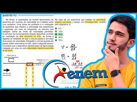 Thumbnail da aula: ENEM 2017 Libras - No Brasil, a quantidade de mortes decorrentes de acidentes por excesso de velocid