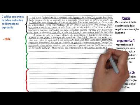 Thumbnail da aula: Redação - Crimes de ódio e os Limites da Liberdade de Expressão | Desenhando a Solução