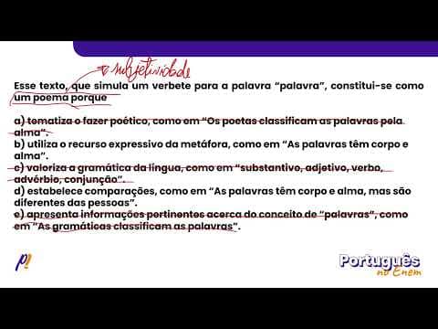 Thumbnail da aula: ENEM 2022 - ESTUDOS DO TEXTO | PALAVRA – As gramáticas classificam as palavras em substantivo...