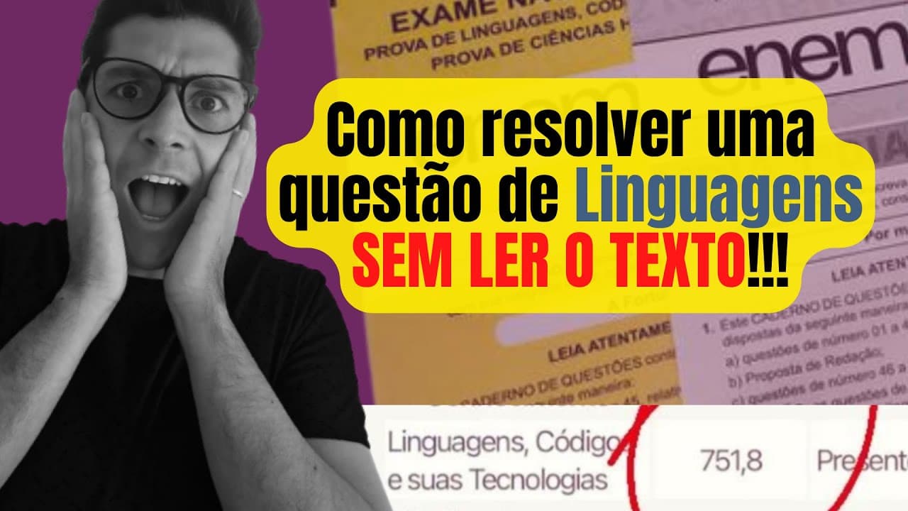 Thumbnail: Como resolver uma questão de Linguagens SEM LER O TEXTO!