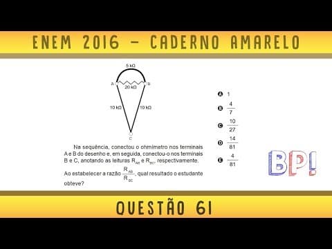 Thumbnail da aula: #Enem2016 — Caderno amarelo, questão 61