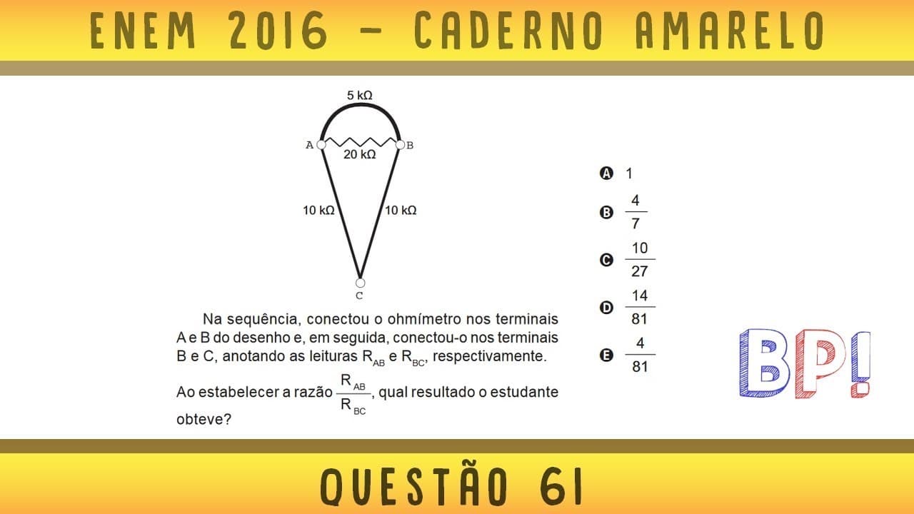 Thumbnail: #Enem2016 — Caderno amarelo, questão 61