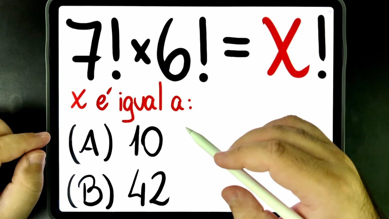 Thumbnail: 🔥 7!x6! = ??? MULTIPLICAÇÃO DE FATORIAL BUGANTE! Você consegue resolver esse cálculo matemático?