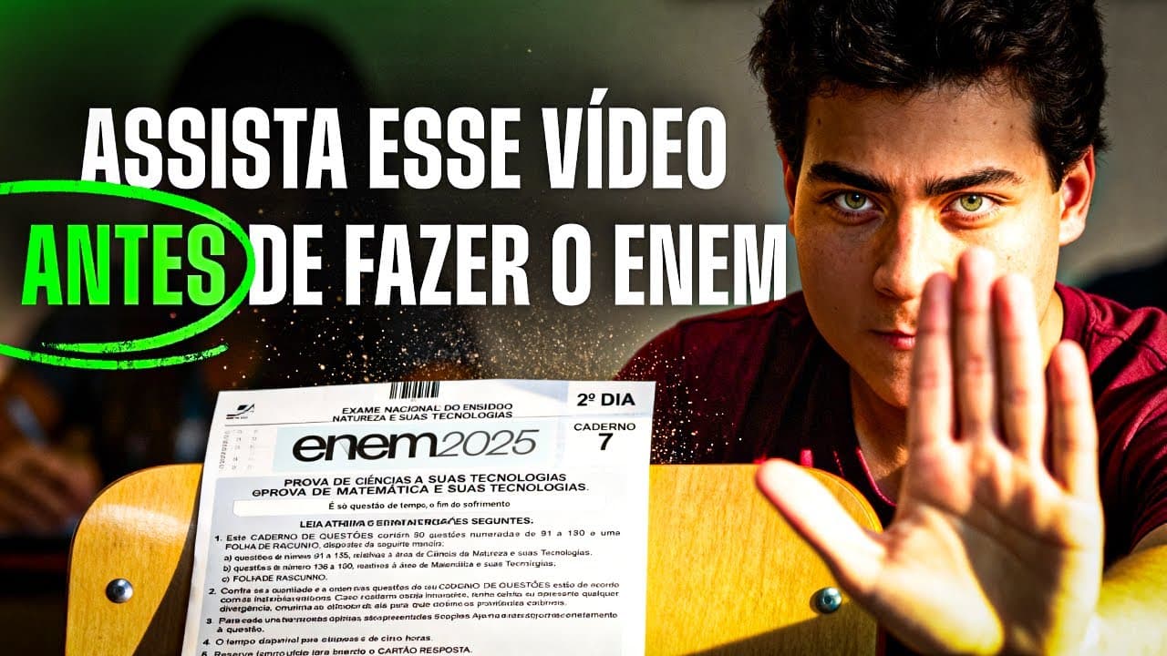 Thumbnail: CONSELHOS FINAIS para o 2º DIA do Enem 2025 (Natureza e Matemática)