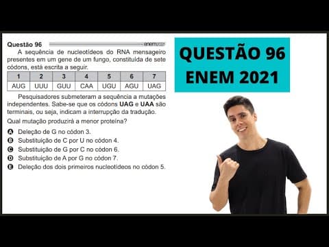 Thumbnail da aula: BIOLOGIA ENEM 2021! "A sequência de nucleotídeos do RNA mensageiro..."